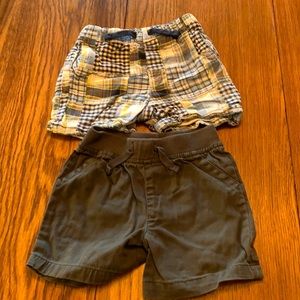 Two pair boys shorts 6 to 9 months